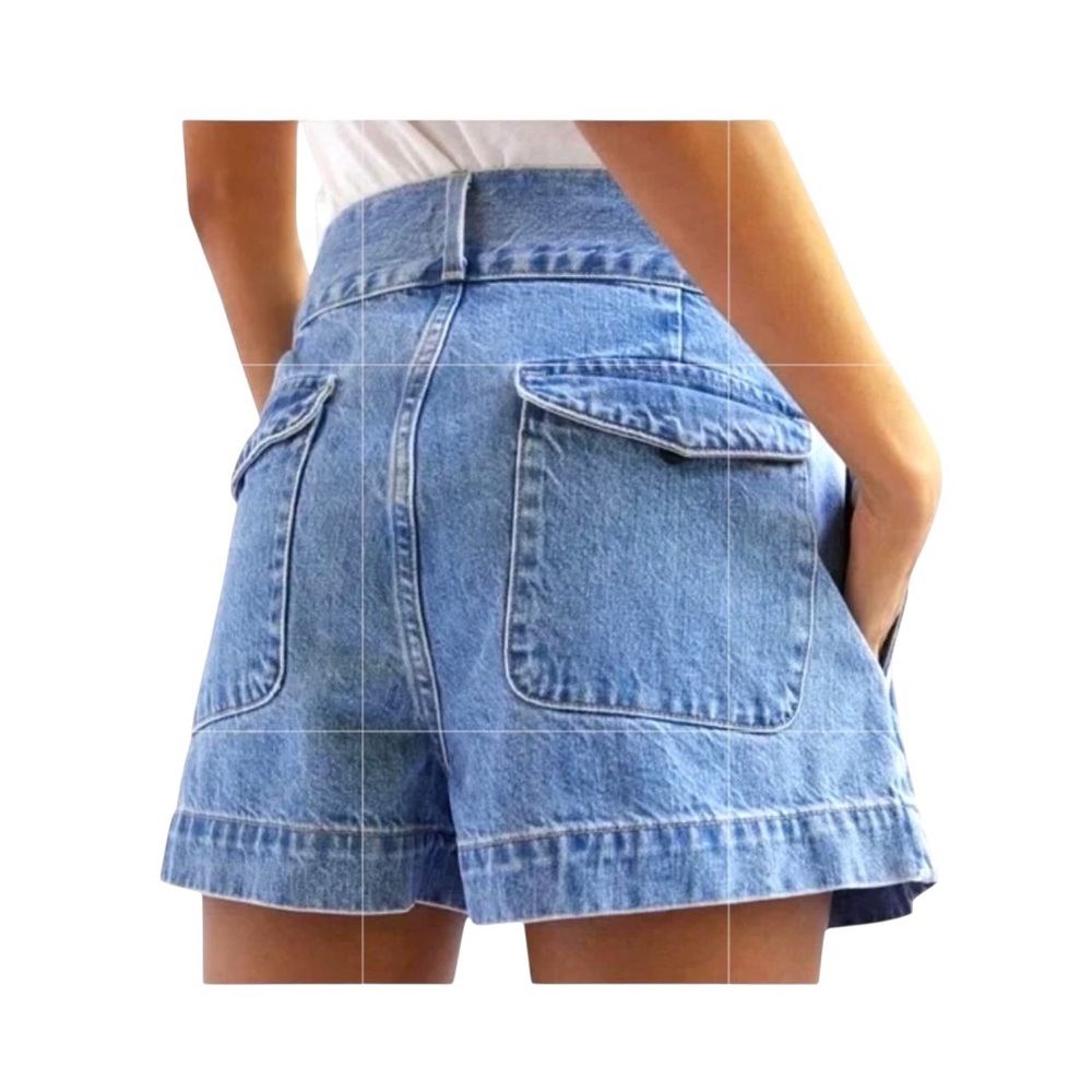 FREE PEOPLE EDWIN Isla Denim High Waist Shorts, Size 31. - Picture 2 of 13